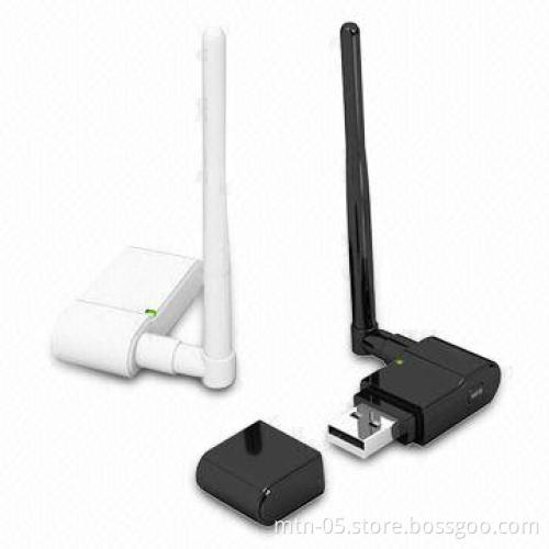 150Mbps Wireless USB Adapter, Supports 64/128-bit WEP as Well as WPA/WPA2 Encryptions